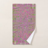 Lignes ondulées rétro abstraites magenta et vert (Serviette à main)