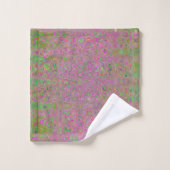 Lignes ondulées rétro abstraites magenta et vert (Gant de toilette)