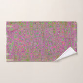 Lignes ondulées rétro abstraites magenta et vert (Serviette à main)