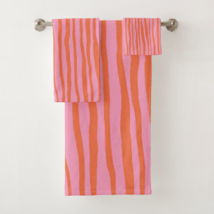 Lignes ondulées verticales rétro - pastel orange e