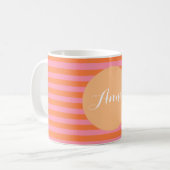 Lignes orange rose Mug personnalisé (Devant gauche)