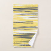 Lignes peintes à la main - jaune (Serviette à main)