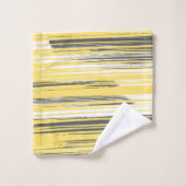 Lignes peintes à la main - jaune (Gant de toilette)