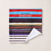 Lignes rétro en bande do-it-yourself horizontales (Gant de toilette)