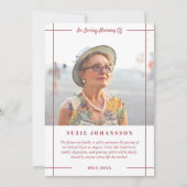 Lignes rouges Dans Love Memory Photo Faire-part (Devant)