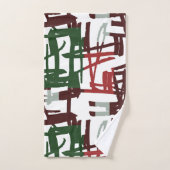 Lignes rouges et vertes modernes Abstraites (Serviette à main)