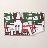 Lignes rouges et vertes modernes Abstraites (Serviette à main)