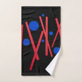 Lignes rouges, points bleus (Serviette à main)