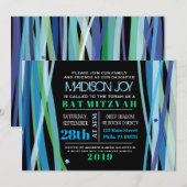 LIGNES SIMPLES Bat Bar Mitzvah Invitation (Devant / Derrière)