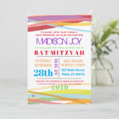 Lignes simples Bat Bar Mitzvah Invitation (Debout devant)