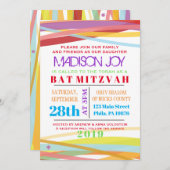 Lignes simples Bat Bar Mitzvah Invitation (Devant / Derrière)