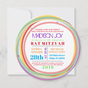 LIGNES SIMPLES Bat Bar Mitzvah Invitation