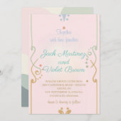 Lignes simples et faire-part de mariage de couleur (Devant / Derrière)