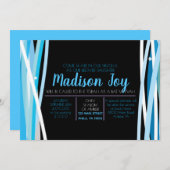 LIGNES SIMPLES Invitation BAT MITZVAH (Devant / Derrière)