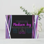 LIGNES SIMPLES Invitation BAT MITZVAH (Debout devant)