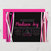 LIGNES SIMPLES Invitation BAT MITZVAH (Devant / Derrière)