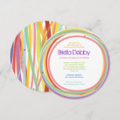 Lignes simples invitation d'invitation de Mitzvah (Devant / Derrière)