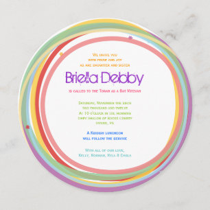 Lignes simples invitation d'invitation de Mitzvah