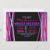 LIGNES SIMPLES Sweet sixteen 16 Invitation (Devant)