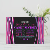 LIGNES SIMPLES Sweet sixteen 16 Invitation (Debout devant)
