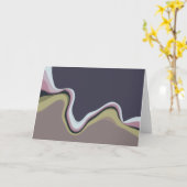 Lignes sinueuses modernes carte de voeux vierge (Fleur jaune)