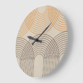 Lignes texturées neutres Horloge murale (Angle)