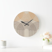 Lignes texturées neutres Horloge murale (Maison)