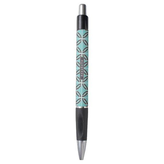 Lignes tordues en menthe et gris avec la plaque stylo