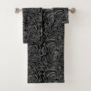 Lignes tourbillonnant blanches en noir