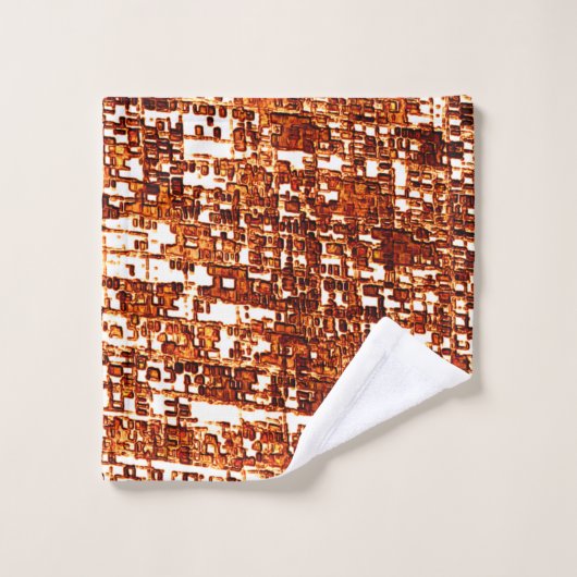 Lignes transversales et encoche carré rouillée (Gant de toilette)