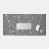 Lignes triangles géométriques gris et blanc Monogr (Clavier et souris)