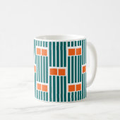 Lignes turquoises et boîtes de café Mug (Devant droit)
