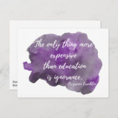 L'ignorance est une carte postale coûteuse pour la (Devant / Derrière)