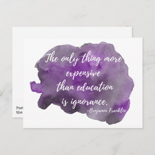 L'ignorance est une carte postale coûteuse pour la (Devant / Derrière)