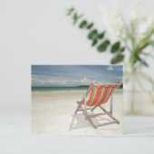 Ligstoel op het Witte Zand van Strand Samui Briefkaart (Staand voorkant)