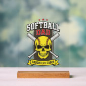 Ligue de softball père fille design vectoriel vint (Neutre)