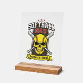 Ligue de softball père fille design vectoriel vint (Angle)