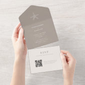 Lihue Faire-part de mariage avec QR Code RSVP (Déchirure)