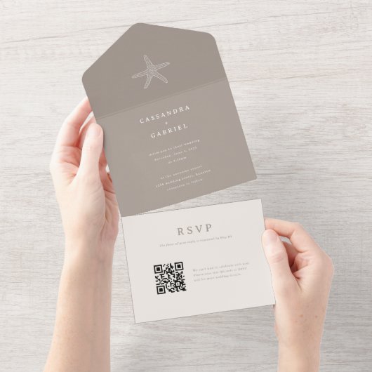 Lihue Faire-part de mariage avec QR Code RSVP (Déchirure)