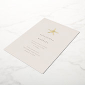 Lihue Wedding Gold Starfish Folie Uitnodiging (Gedraaid)