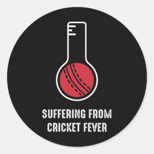 Lijdend aan cricketkoorts ronde sticker
