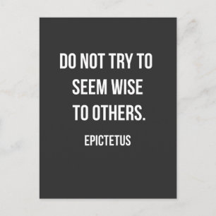 Lijk niet wijs te zijn voor anderen - Epictetus ci Feestdagenkaart