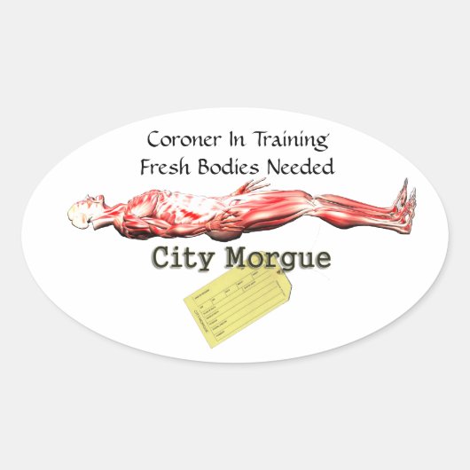 lijkschouwer in opleiding ovale sticker (Voorkant)
