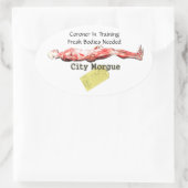 lijkschouwer in opleiding ovale sticker (Tas)