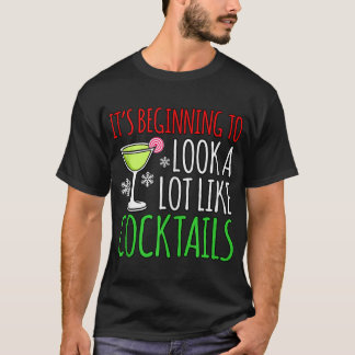 Lijkt op cocktails Vrolijke Kerstman kabouters T-shirt