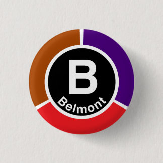 Lijn Chicago L Belmont Red/Brown/Paars Ronde Button 3,2 Cm