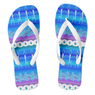 Lijn Dans Blauw Teenslippers