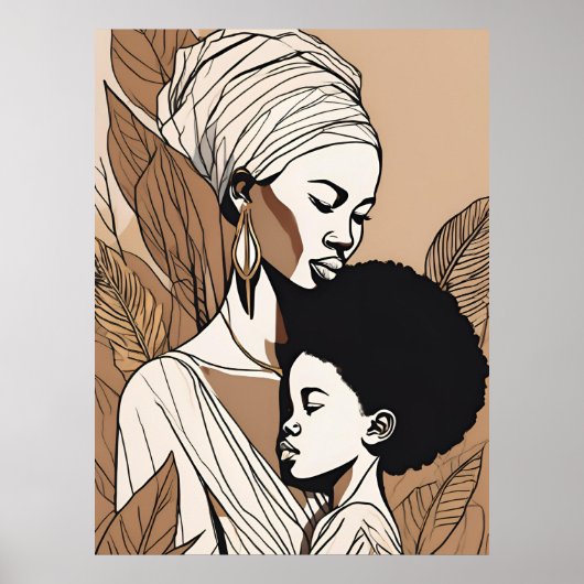 Lijn en Ziel – De Geest van Afrikaanse Moederschap Poster (Voorkant)