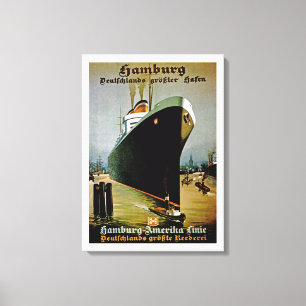 Lijn Hamburg-Amerika Canvas Afdruk