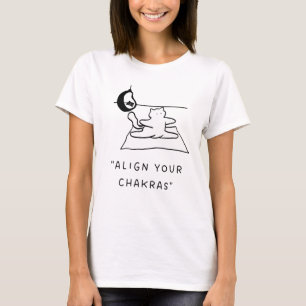Lijn je chakra's uit Yoga Kat Illustratie T-shirt